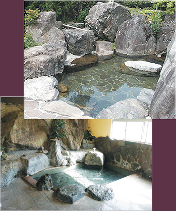 奥飛騨温泉郷　栃尾荘の温泉(露天風呂と内湯)